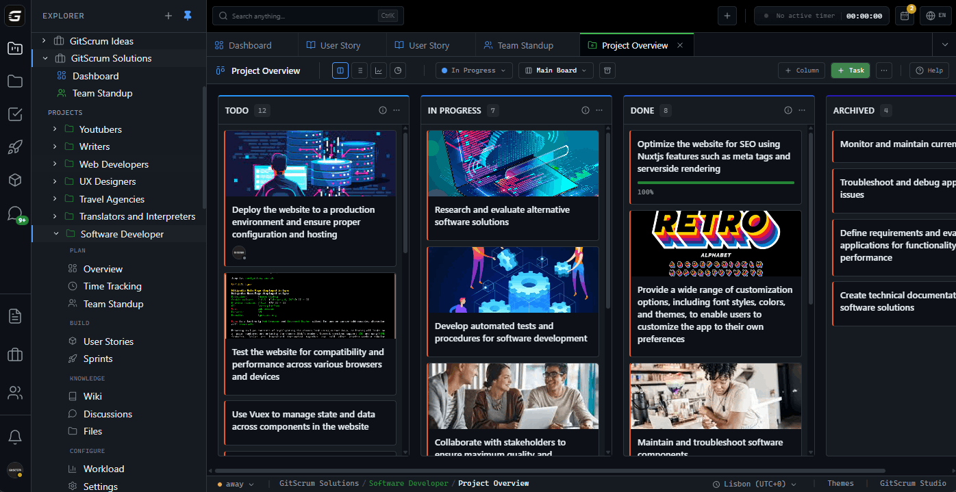 GitScrum Board with Sidebar