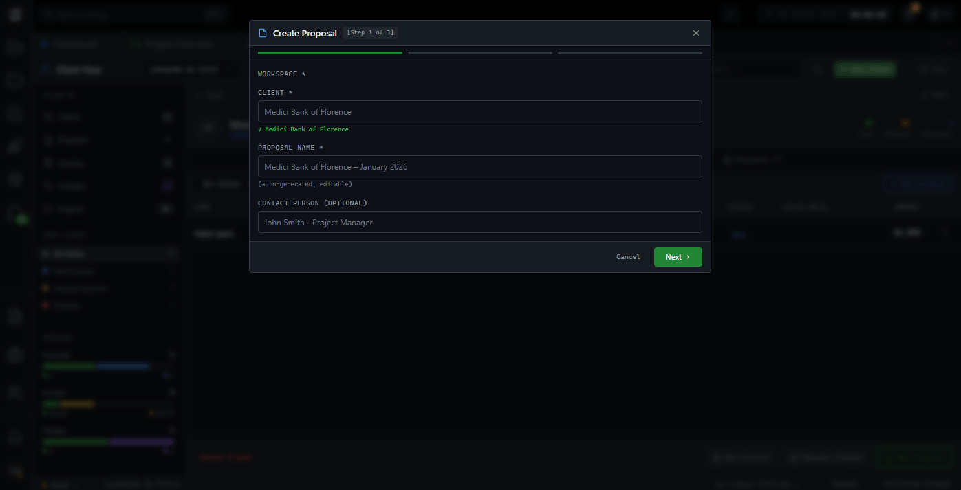 GitScrum ClientFlow Proposal Modal