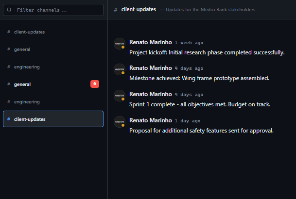GitScrum Discussions Channels