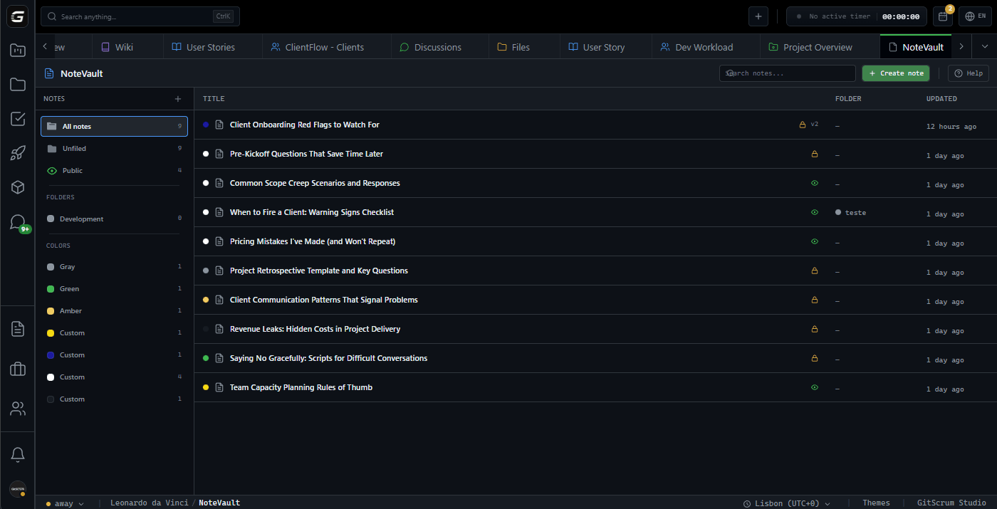 GitScrum NoteVault Personal