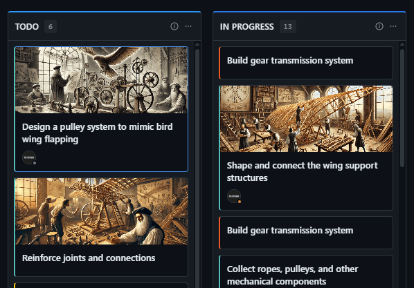 GitScrum Board Columns Tasks