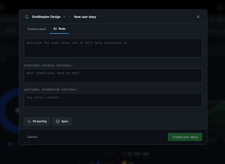 GitScrum Project User Story - Modal Create